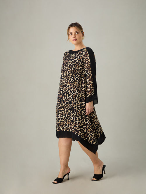Leopard Print Maxi Kaftan Dress