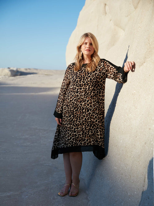 Leopard Print Maxi Kaftan Dress