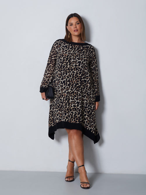 Leopard Print Maxi Kaftan Dress