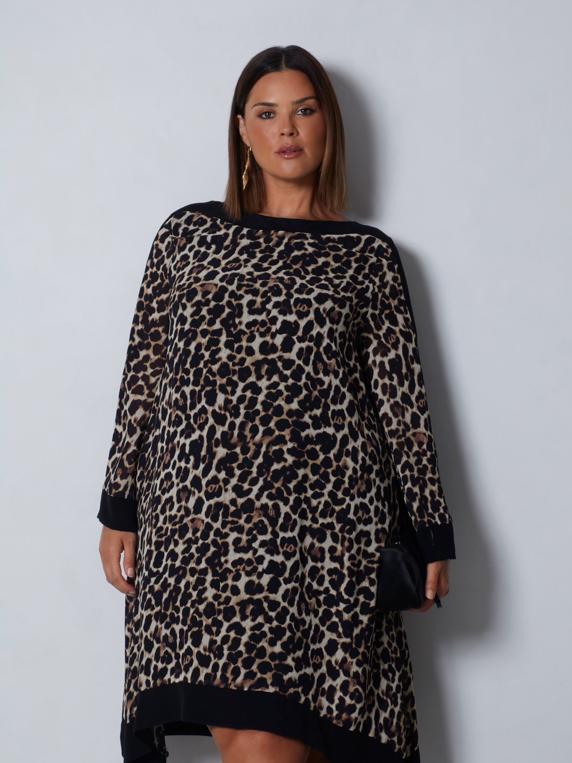 Leopard Print Maxi Kaftan Dress