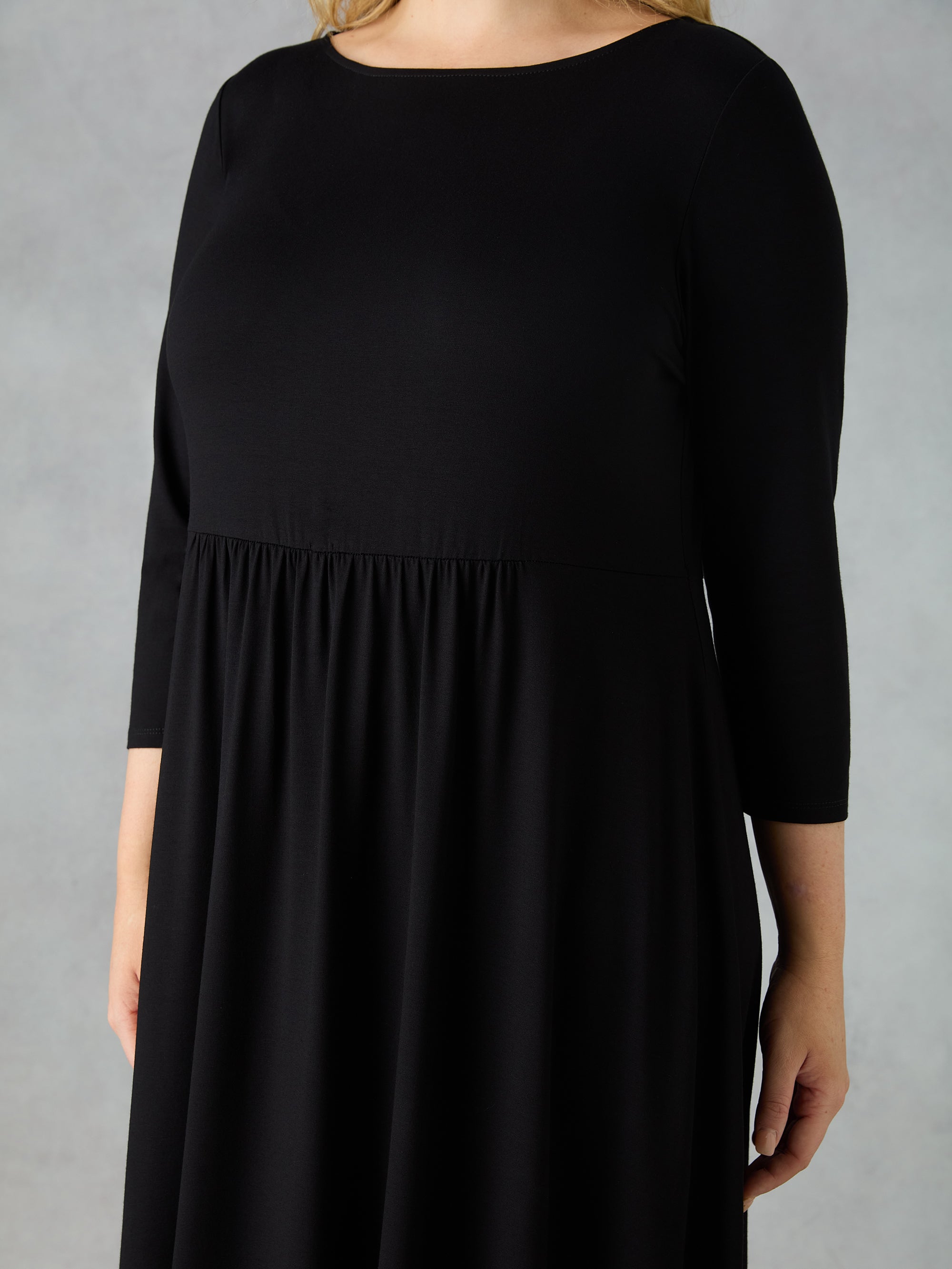 Black Jersey Midi Dress