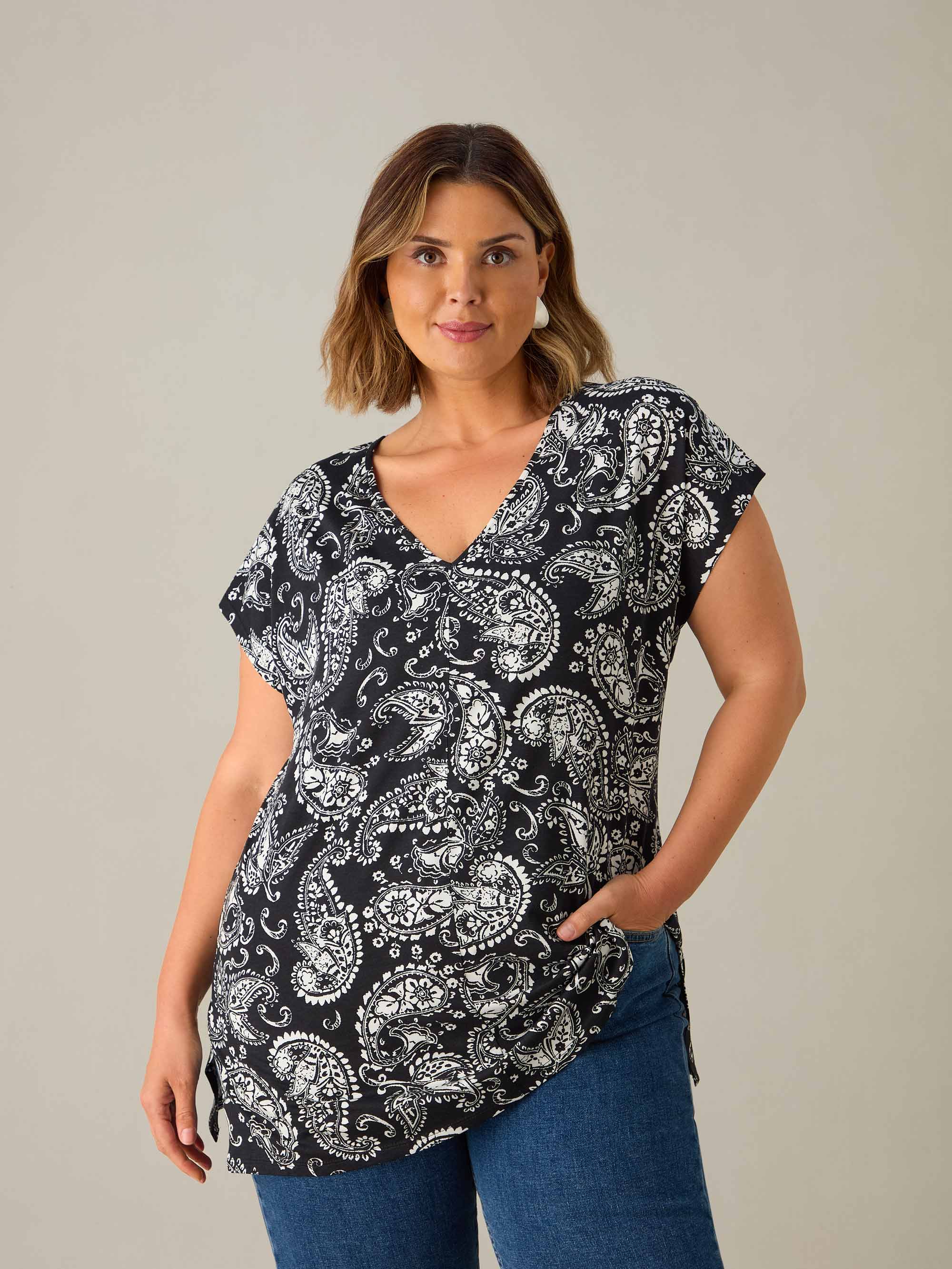 Petite Mono Paisley Tunic