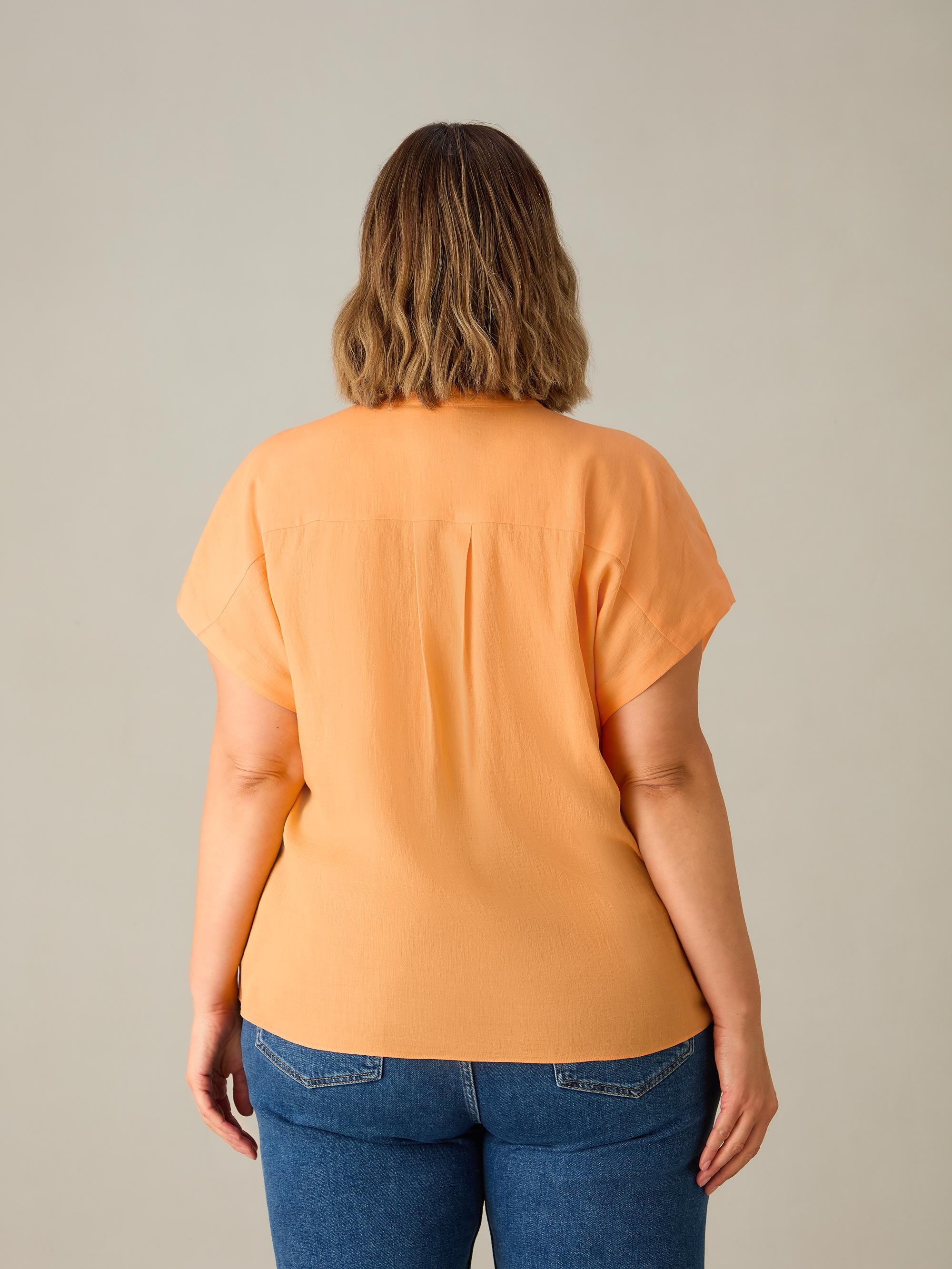 Apricot Short Sleeve Button Shirt