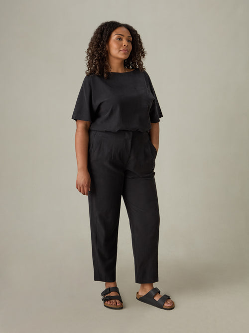 Petite Charcoal Relaxed Tapered Trouser