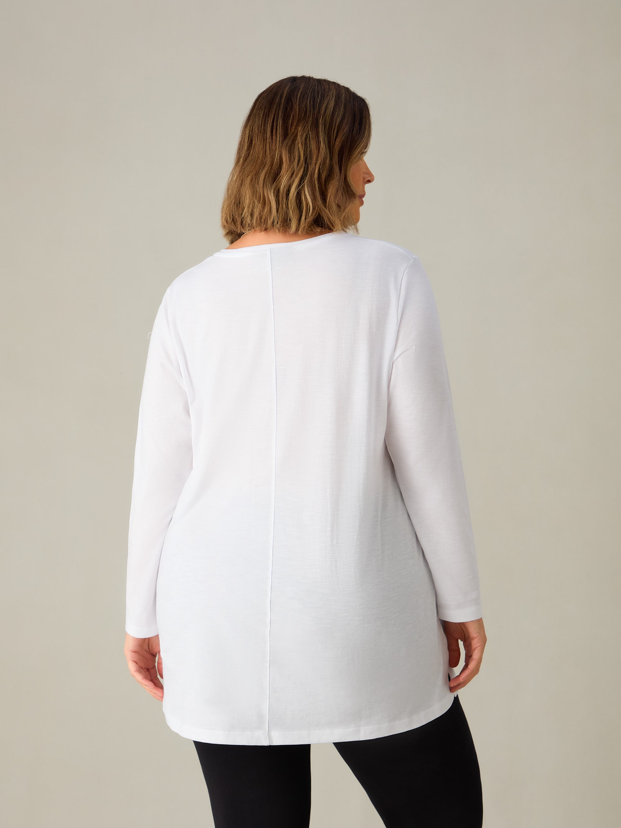 Plain white longline t shirt best sale