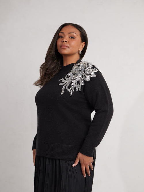 Black Embellished Jumper