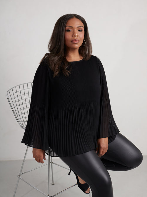 Black Pleated Top