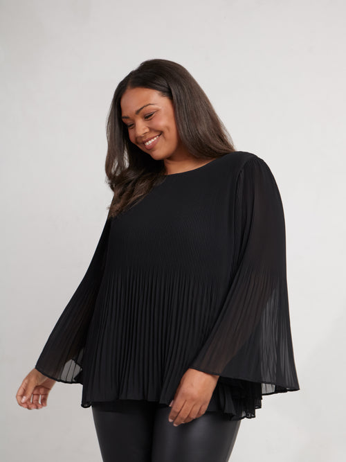 Black Pleated Top