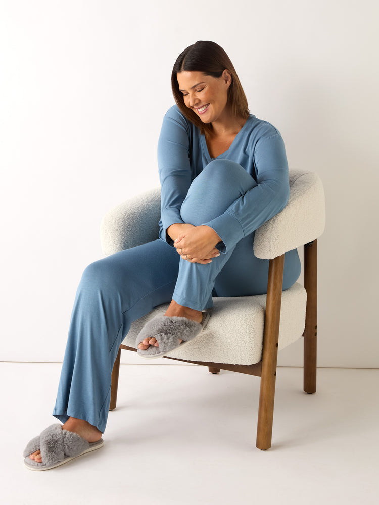 Blue Modal Jersey Pyjama Set