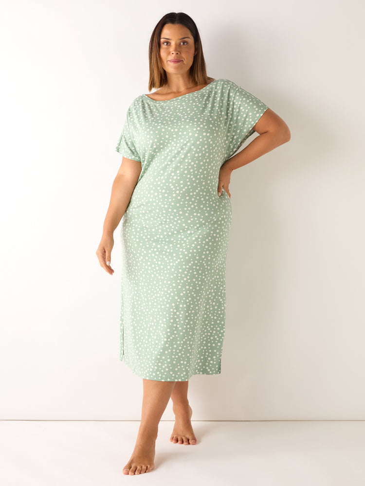 Green Spot Print Nightdress