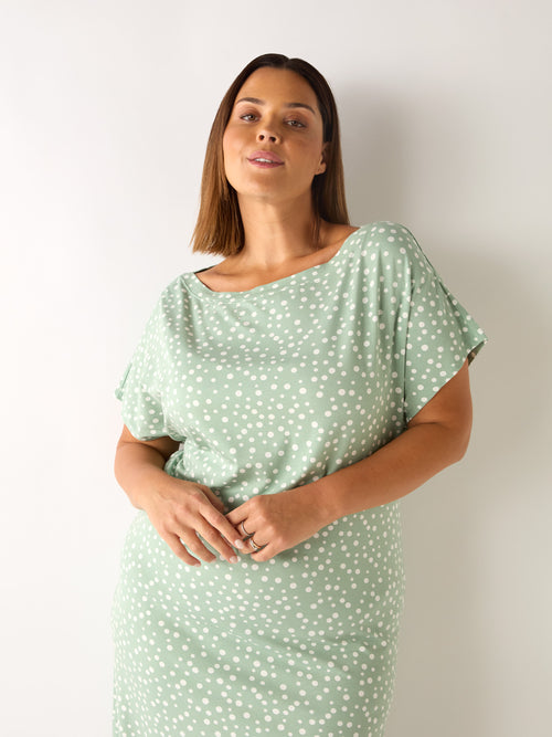 Green Spot Print Nightdress