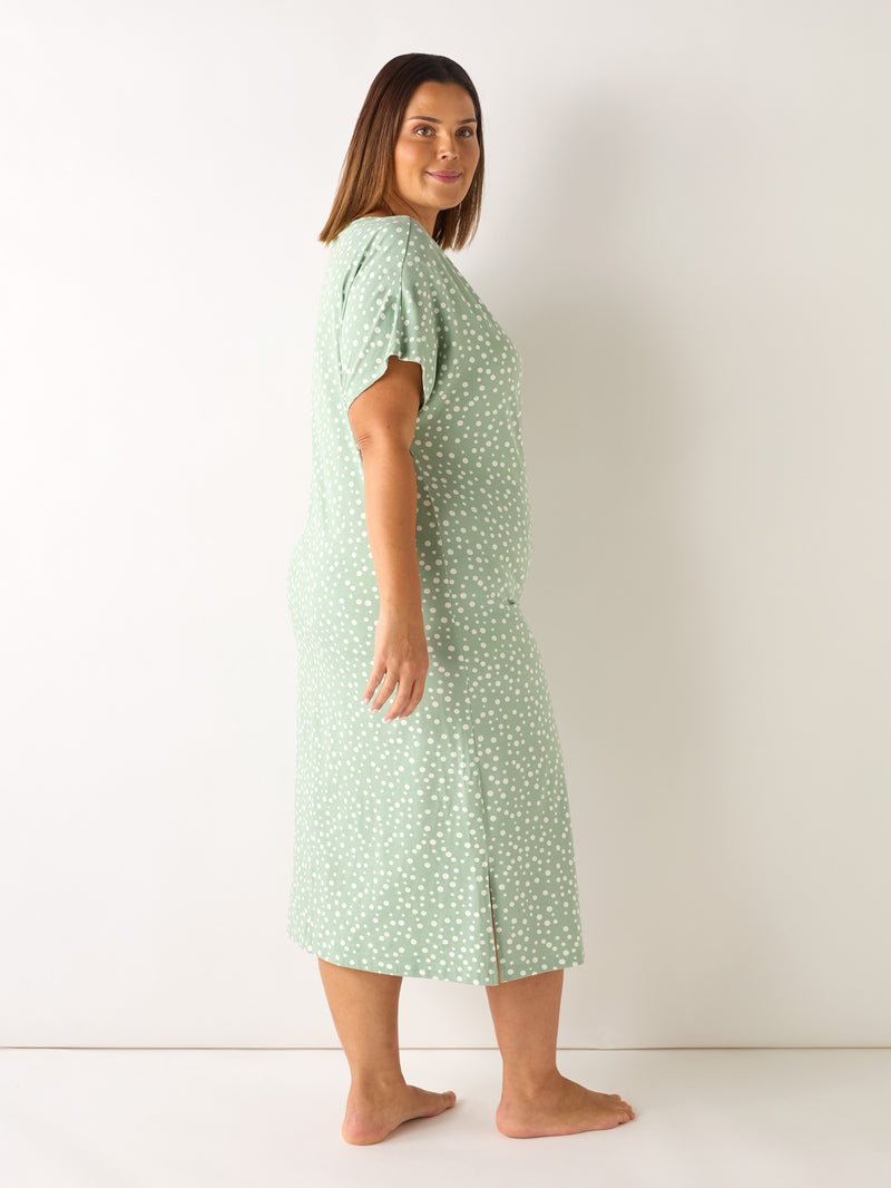 Green Spot Print Nightdress