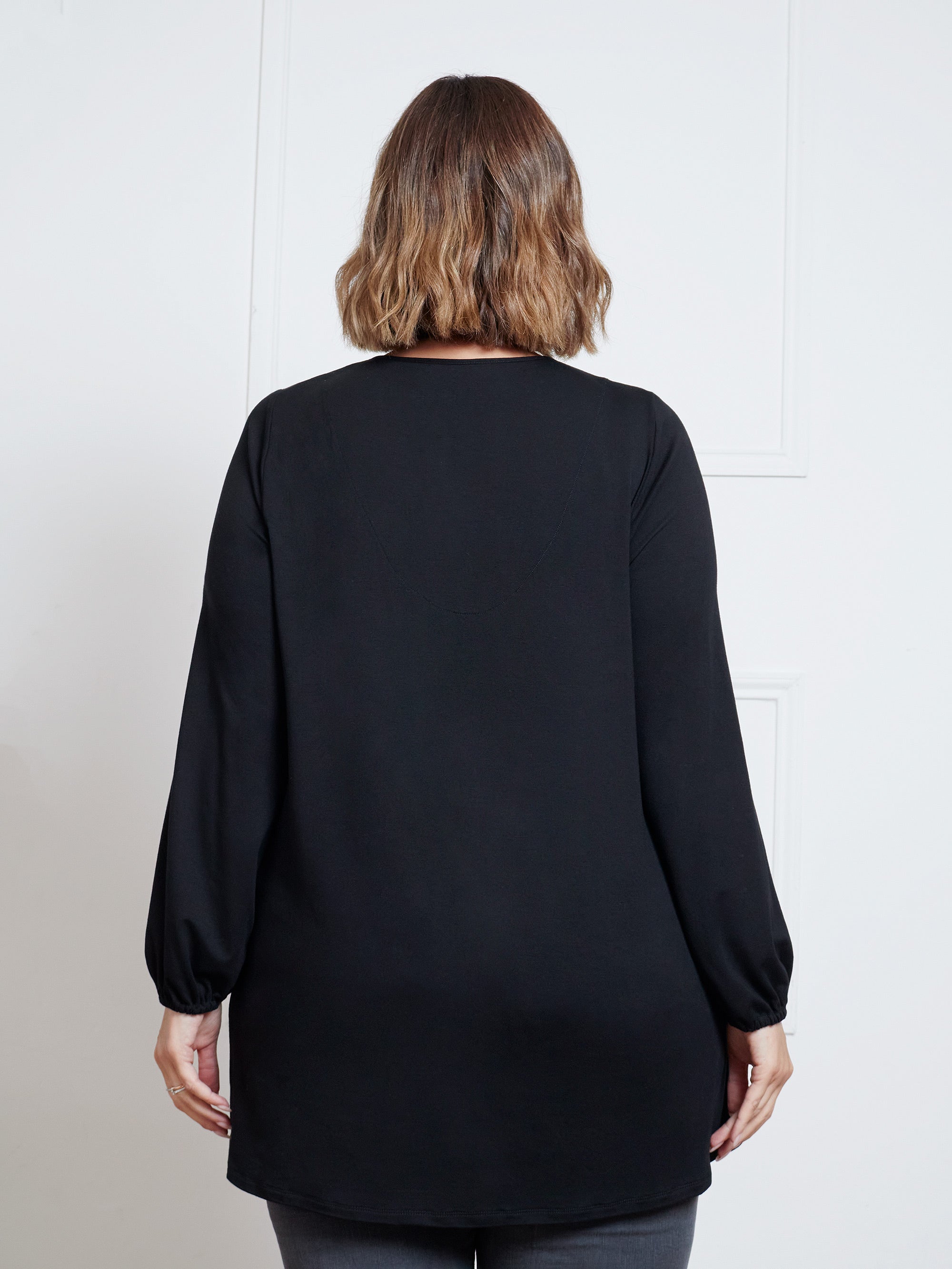 Black Tunic With Keyhole Neck