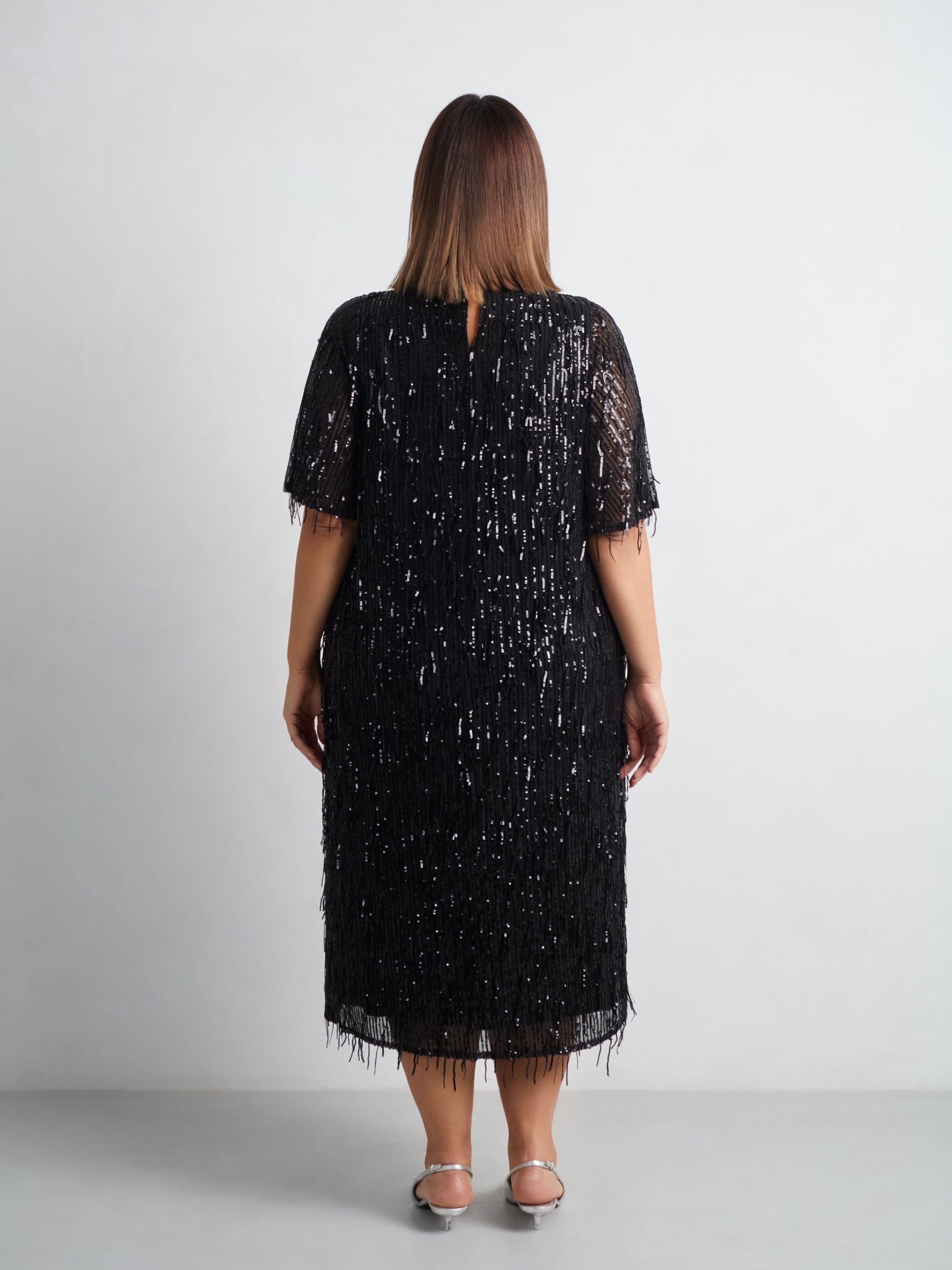 Fringe Sequin Midi Dress