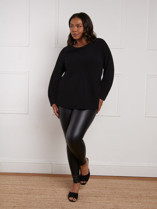 Petite Black Faux Leather Legging