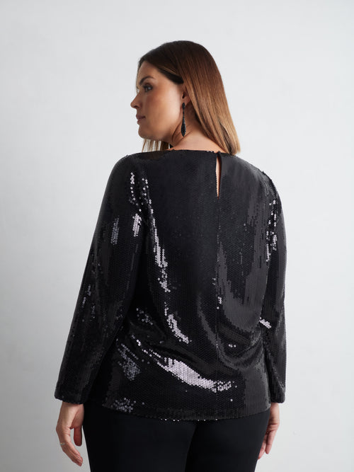 Black Sequin Top