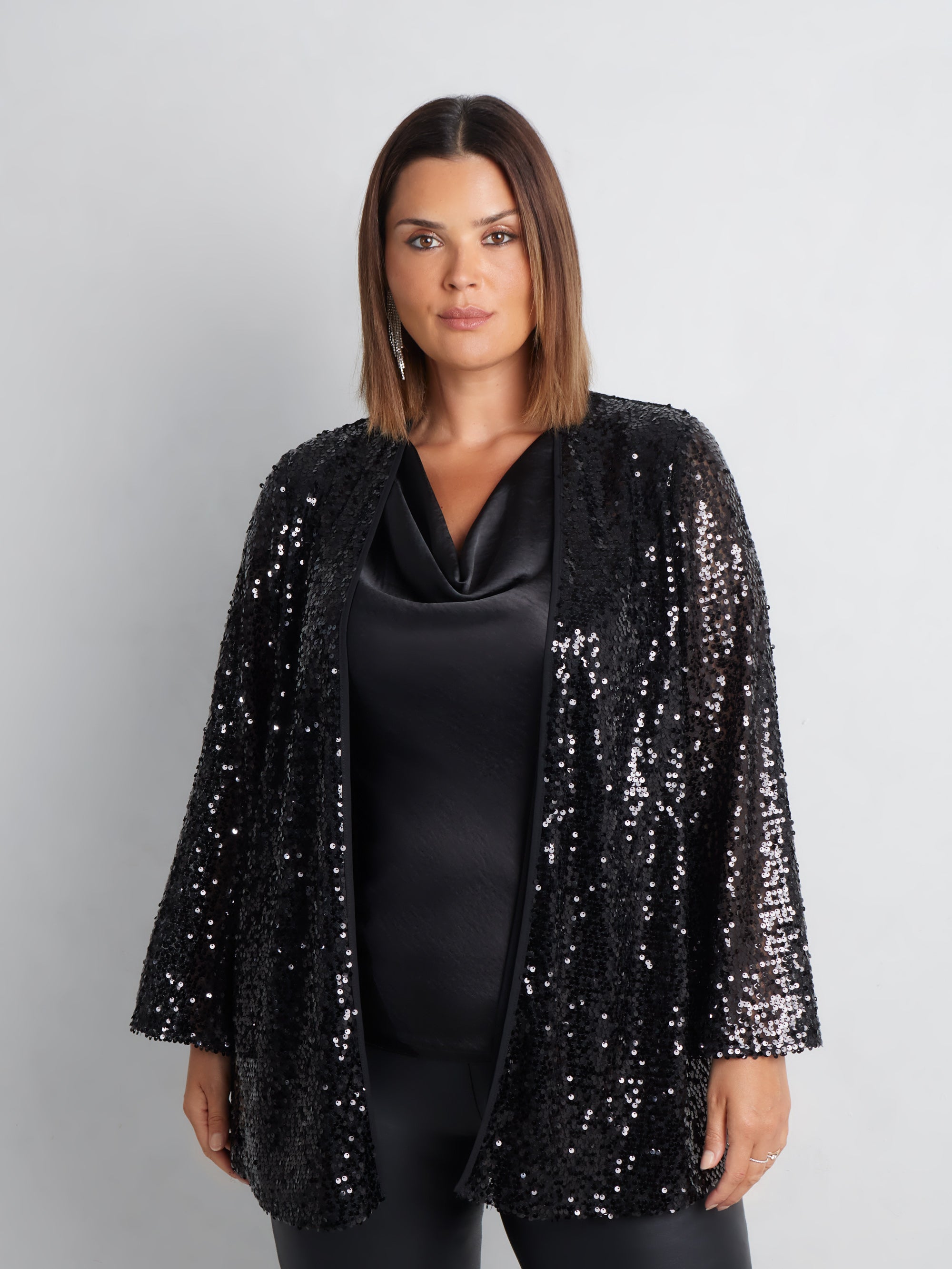 Black Sequin Kimono