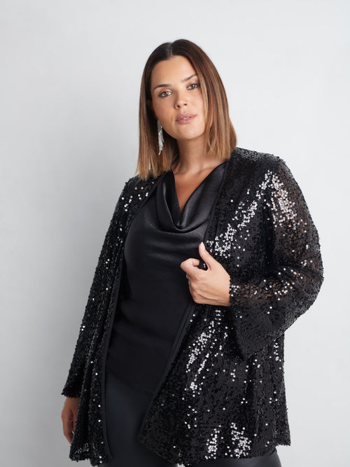 Black Sequin Kimono