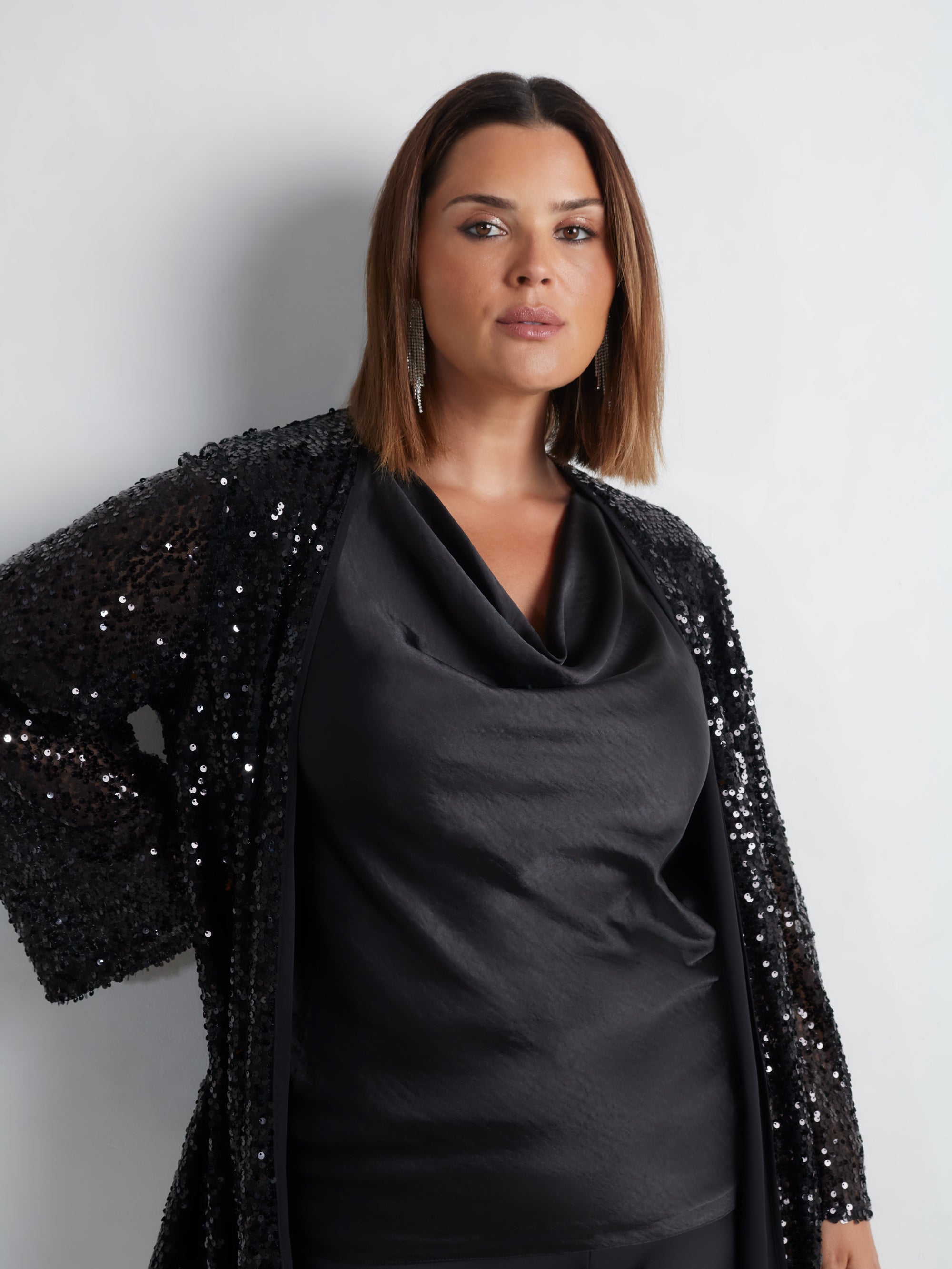 Black Sequin Kimono