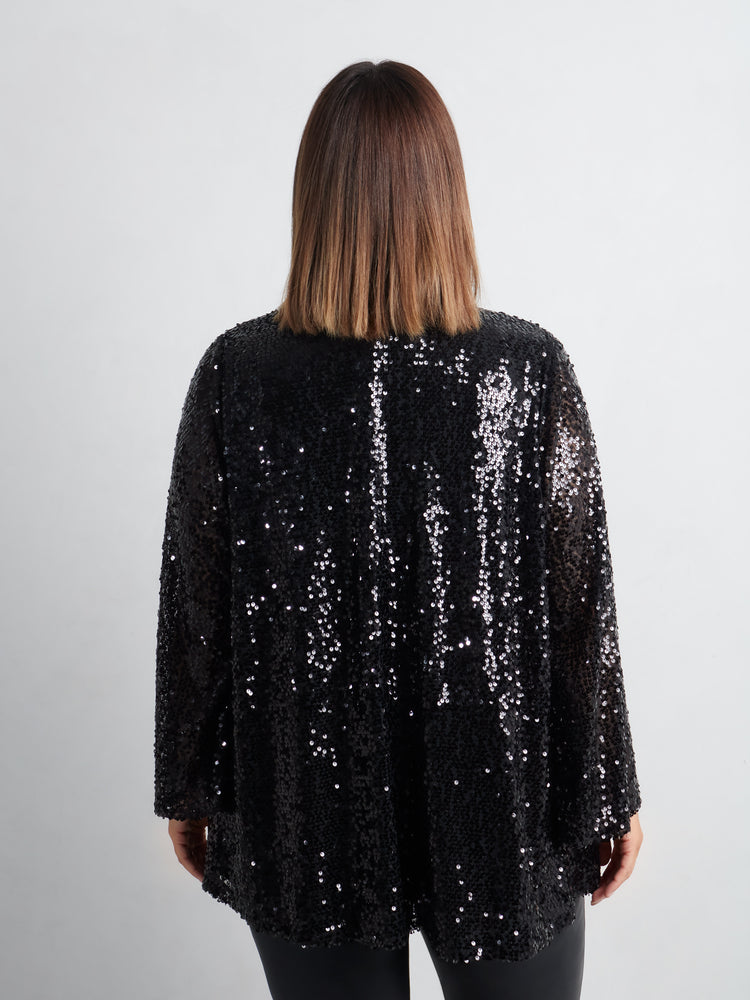 Black Sequin Kimono