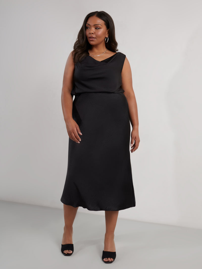 Black Satin Skirt