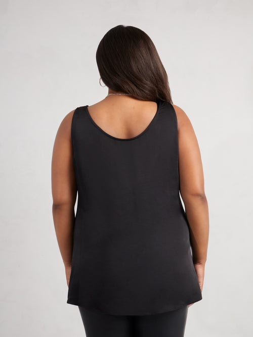 Black Satin Cowl Neck Vest