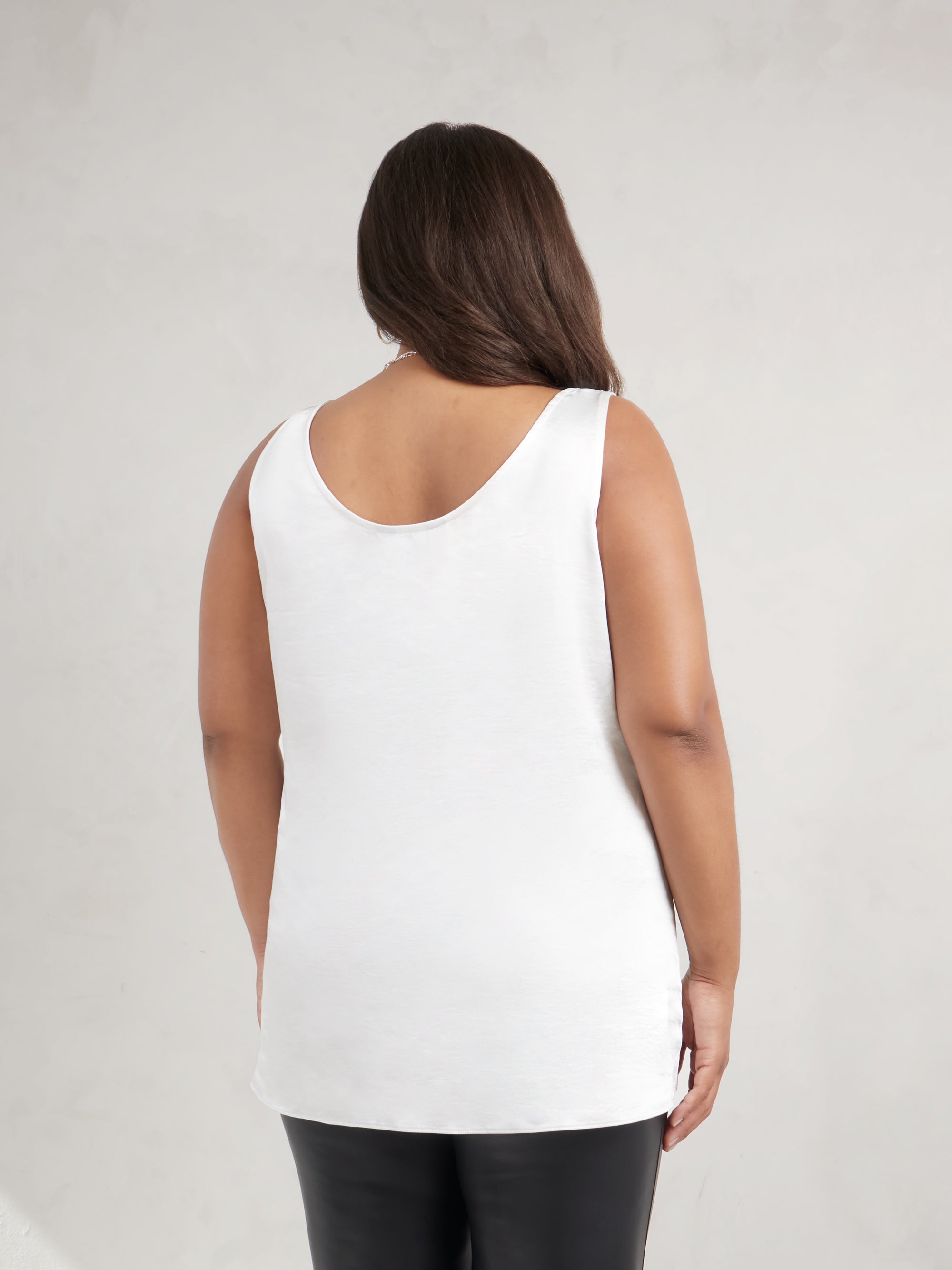 Ivory Satin Cowl Neck Vest