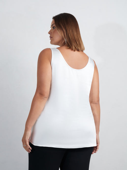 Ivory Satin Cowl Neck Vest