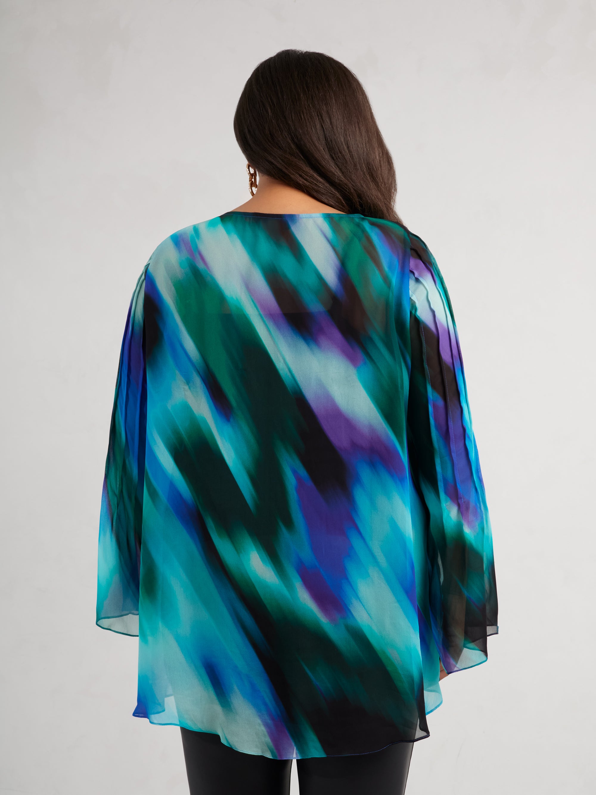 Blue Abstract Print Blouse