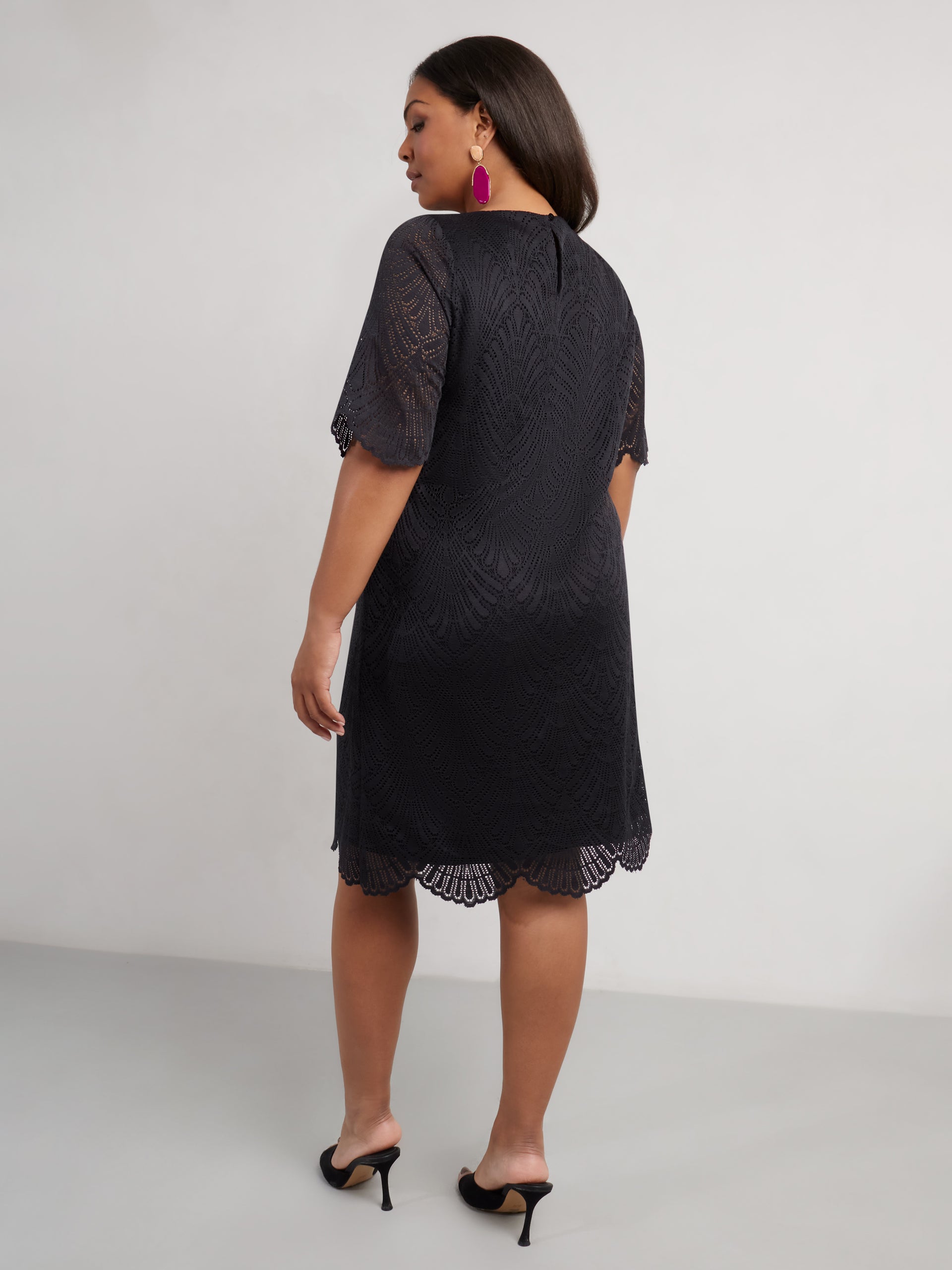 Short Sleeve Long Dress - Black main image 1