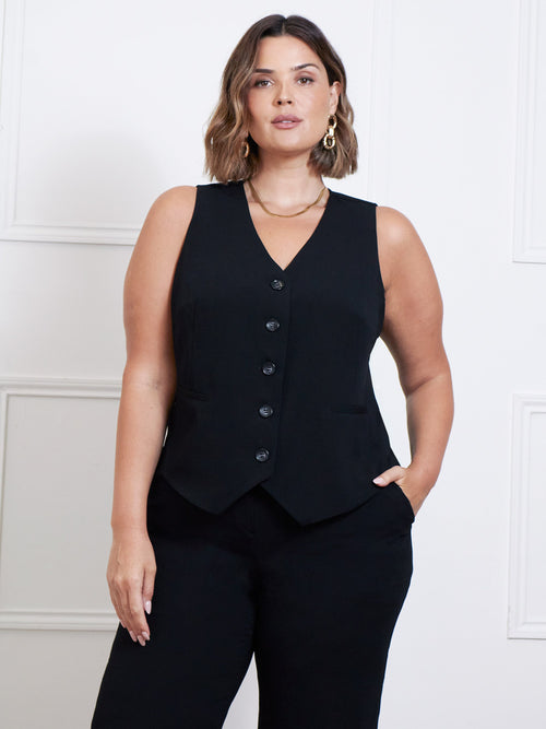 Black Crepe Waistcoat