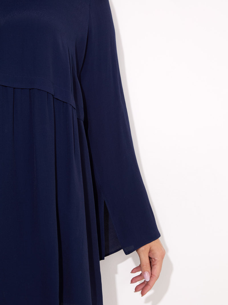 Navy V-Neck Smock Tunic