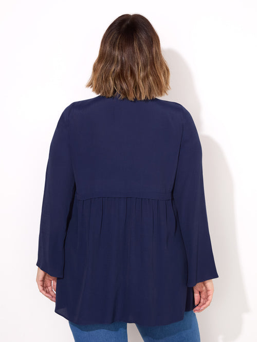 Navy V-Neck Smock Tunic