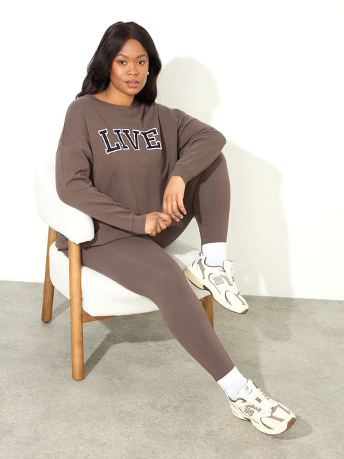 Mocha Oversized Live Sweatshirt