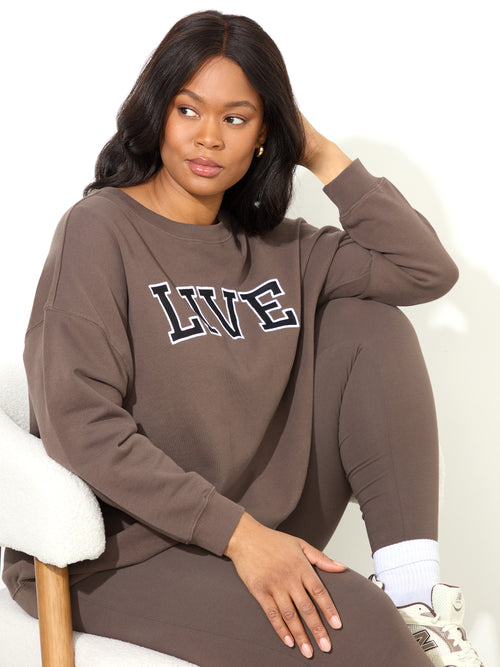 Mocha Oversized Live Sweatshirt