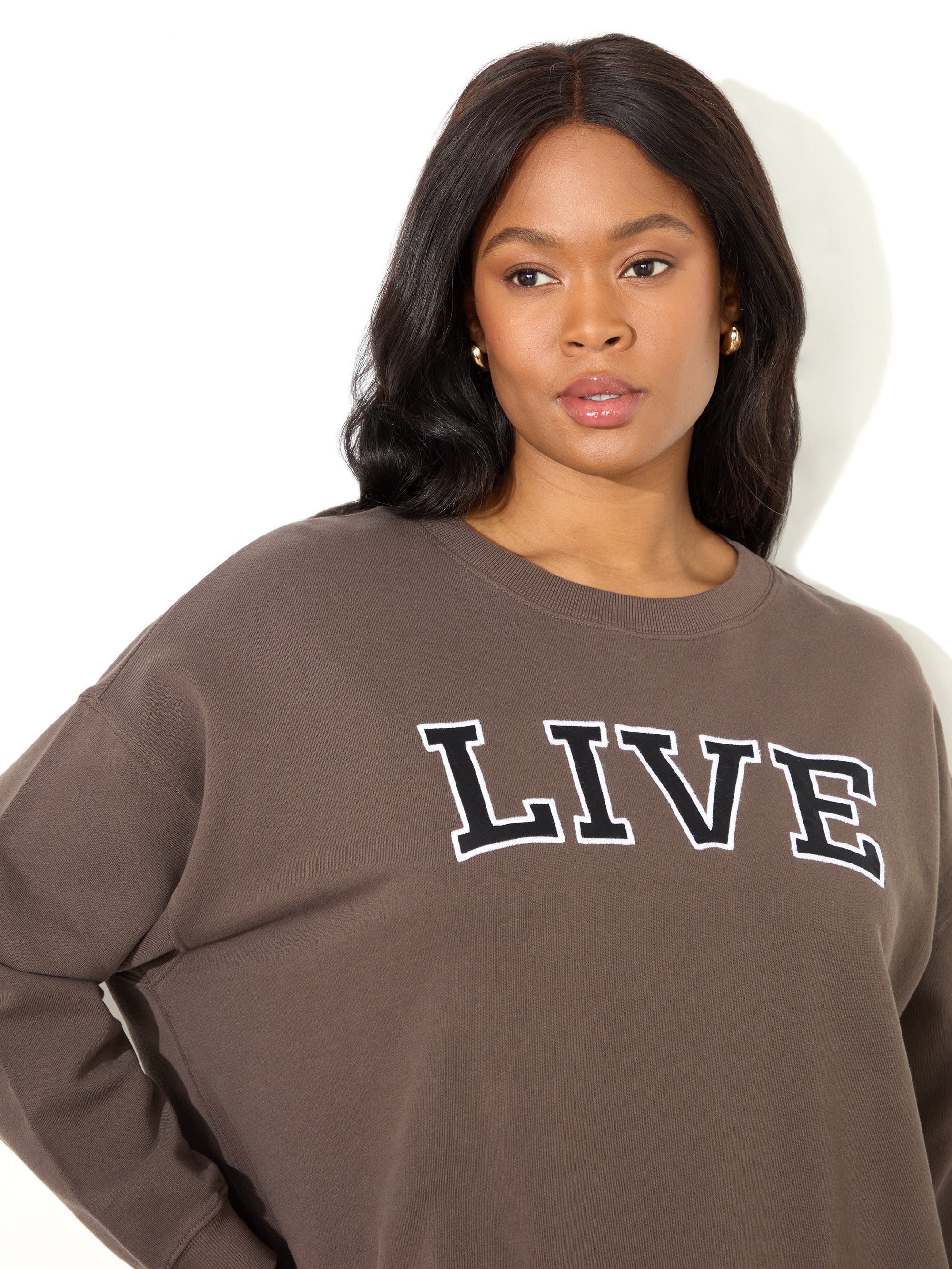 Mocha Oversized Live Sweatshirt