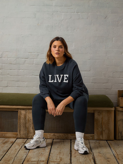 Blue Oversized Live Sweatshirt