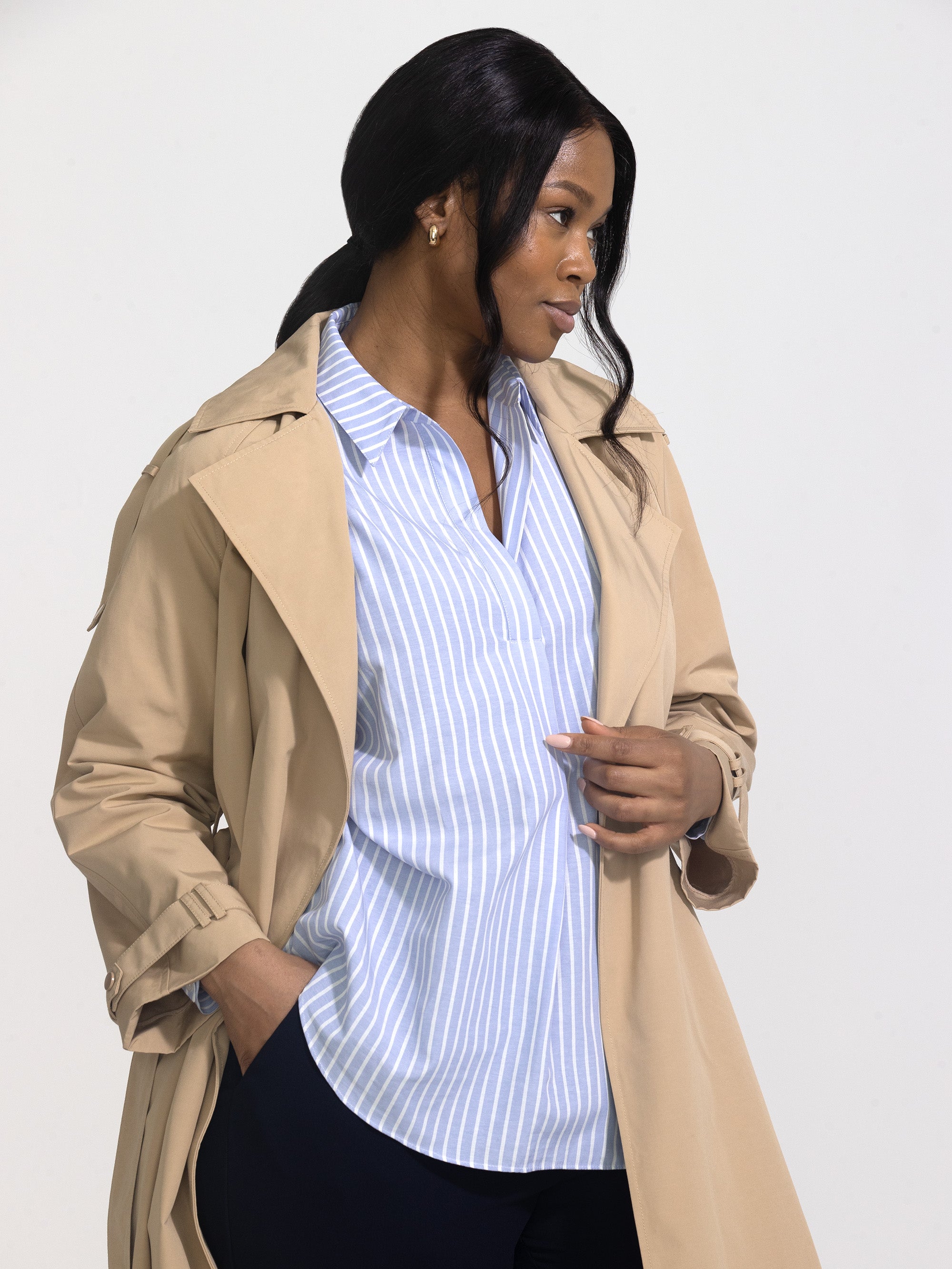 Neutral Classic Trench Coat