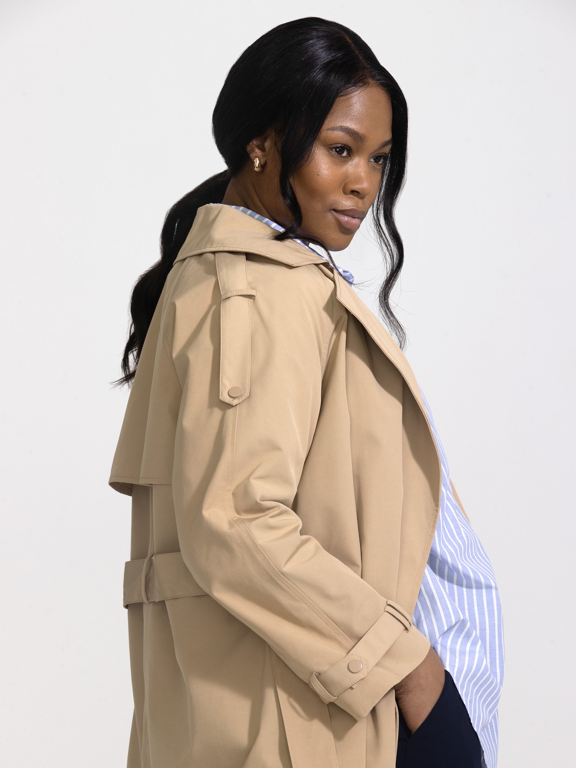 Neutral Classic Trench Coat - Main Image
