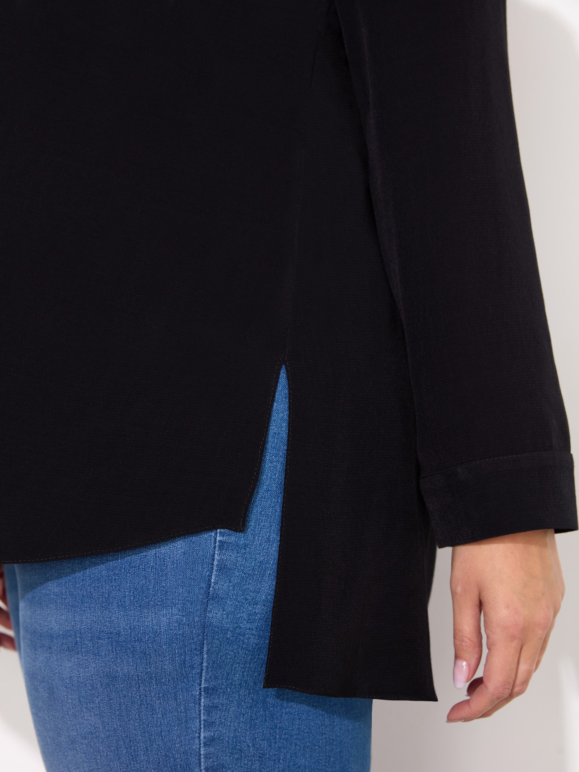 Black Stepped Hem Tunic