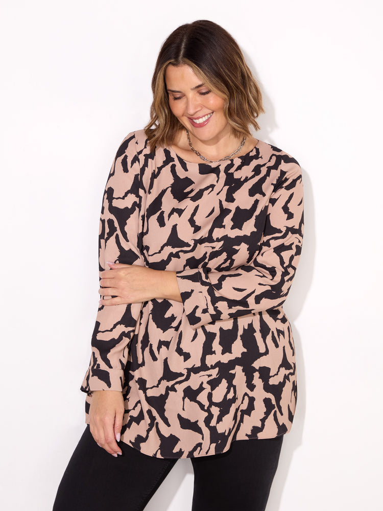 Printed Slash Neck Tunic