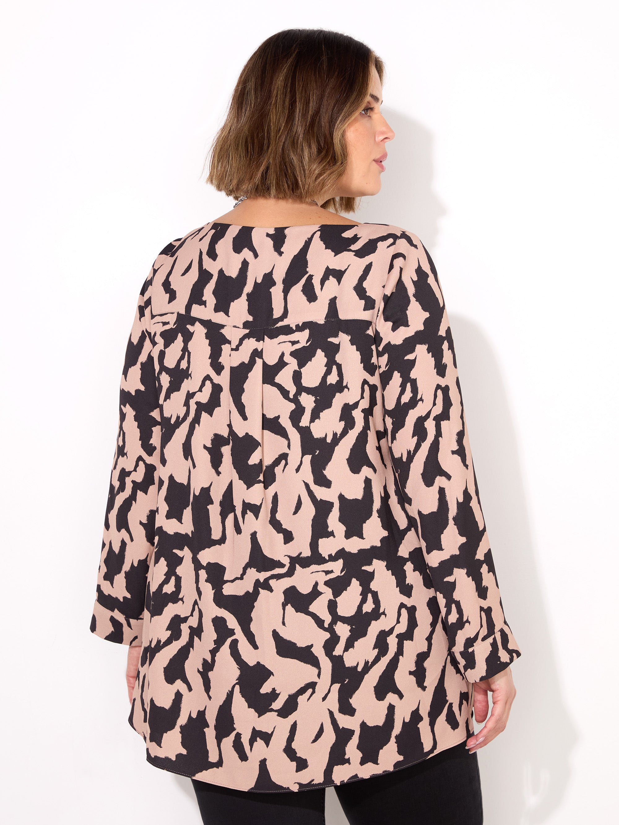 Printed Slash Neck Tunic