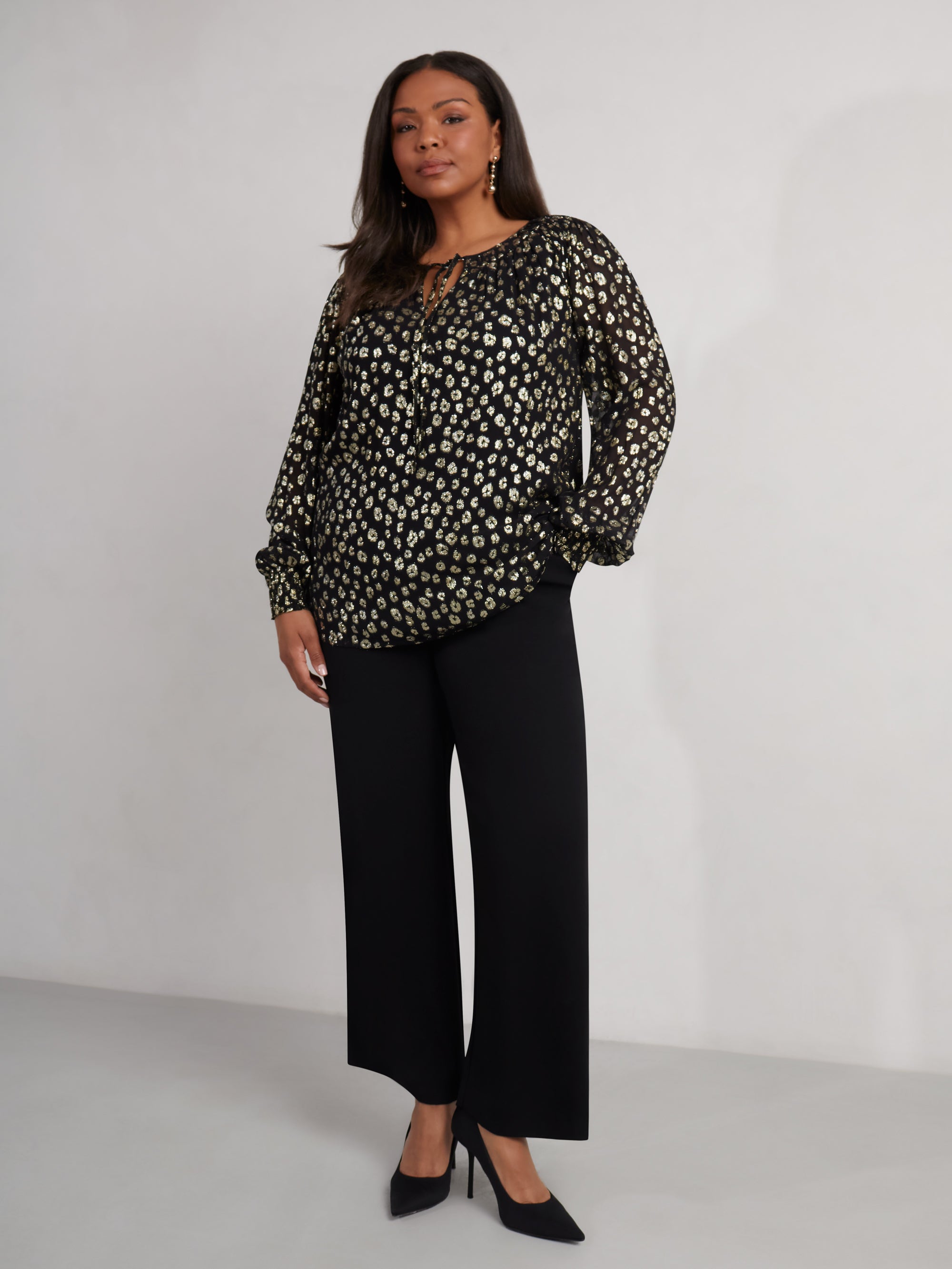 Golden Leopard Metallic Blouse