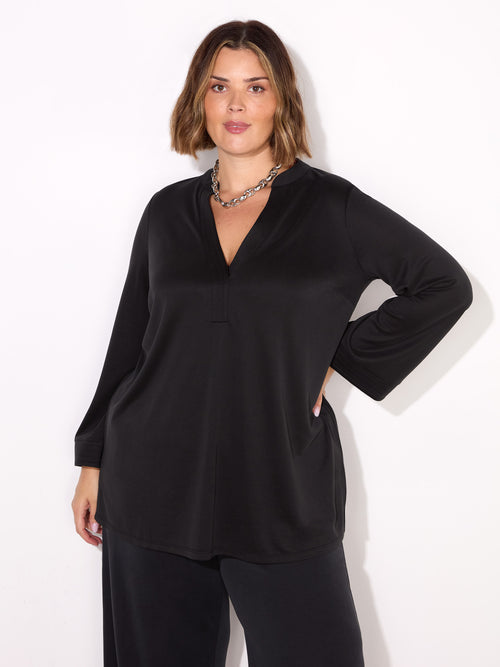 Black Cupro Jersey Tunic