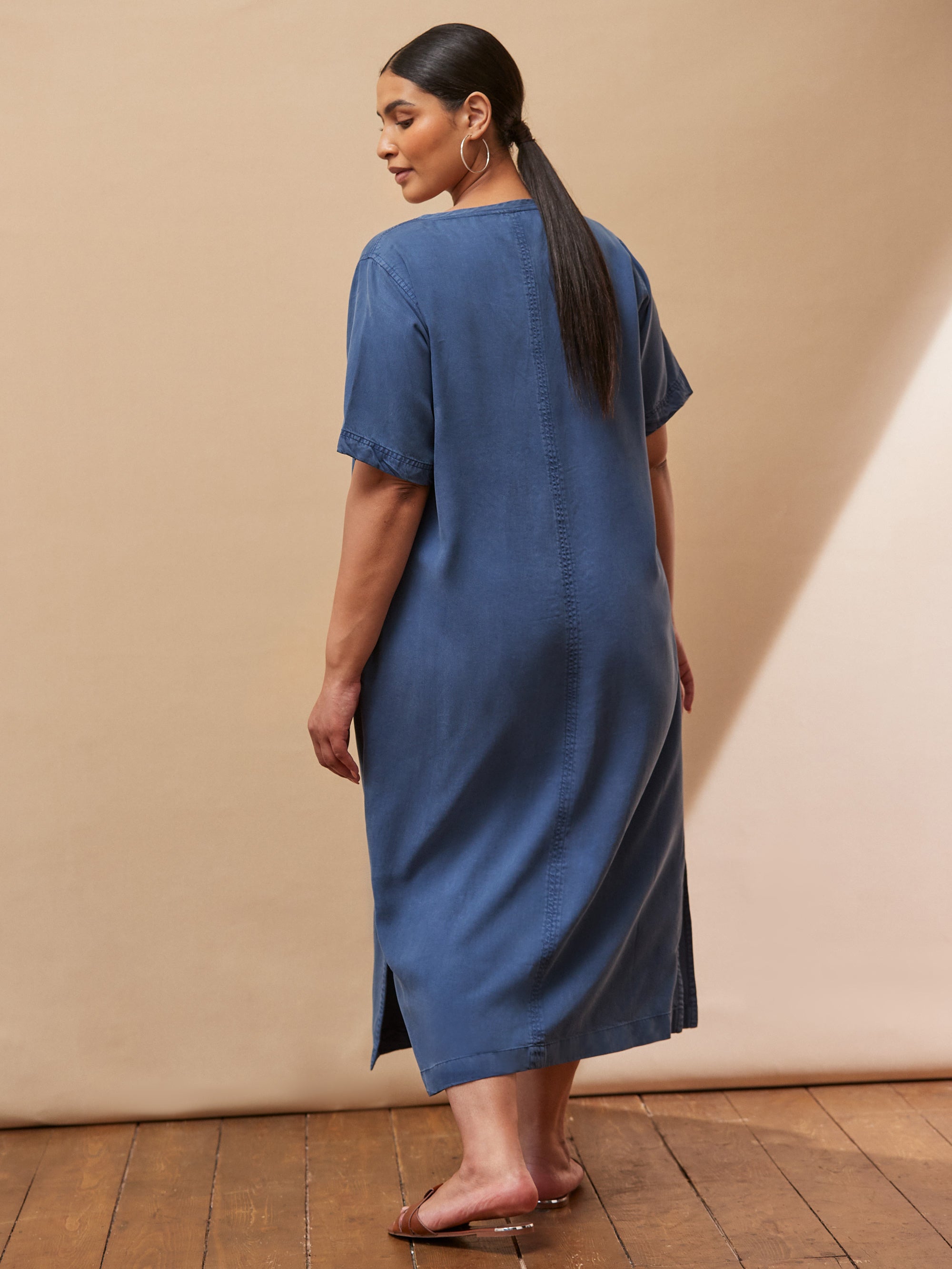 Soft Touch Denim-Style Midi Dress