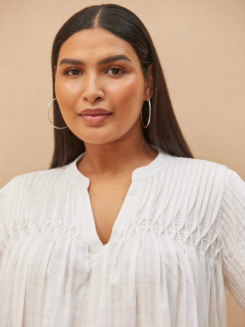 Ivory Pintuck Blouse