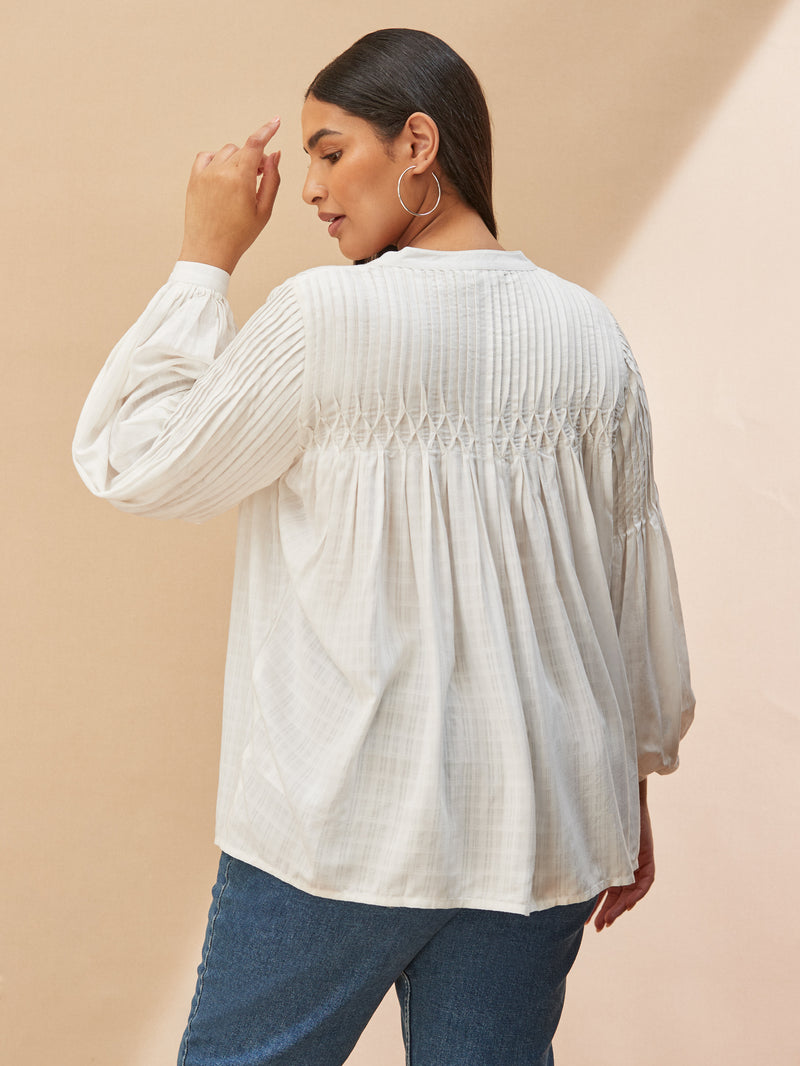 Ivory Pintuck Blouse