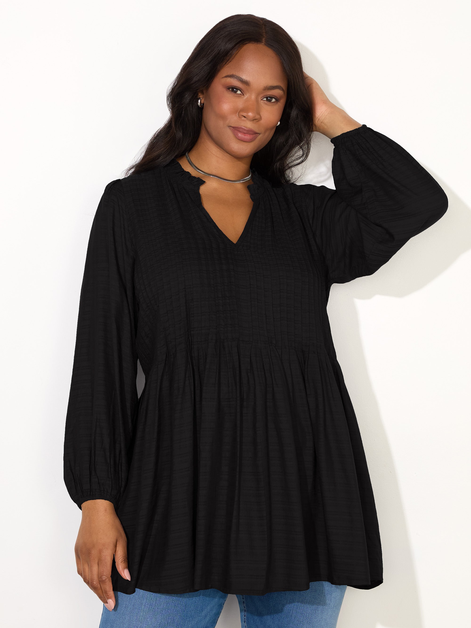 Black Pintuck Tunic