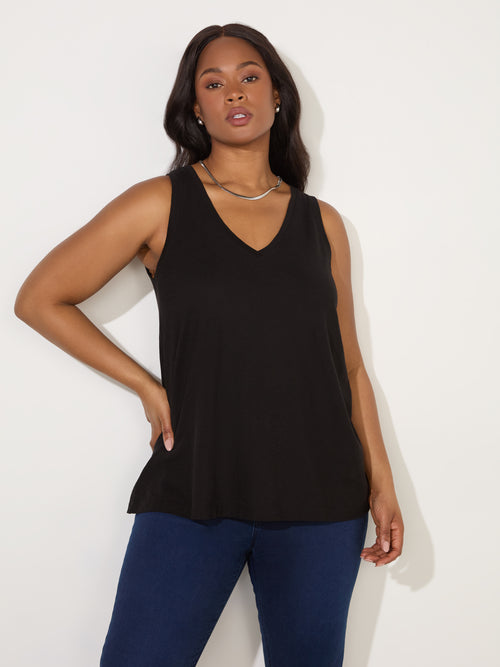 Black Cotton Slub Vest