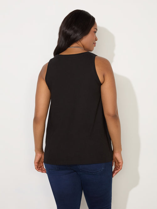 Black Cotton Slub Vest